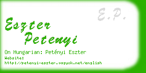 eszter petenyi business card