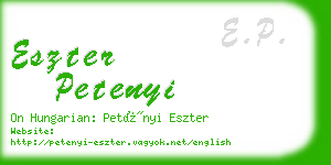 eszter petenyi business card